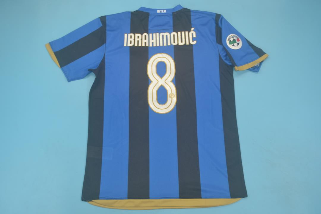 Internazionale Calcio Materazzi  Zanetti Ibrahimovic Maglia Inter 2007-2008 