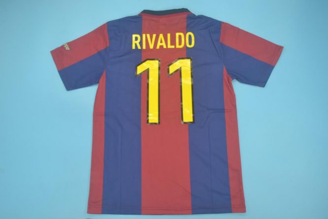 Rivaldo Nameset, Barcelona 1998-1999 Home Short-Sleeve