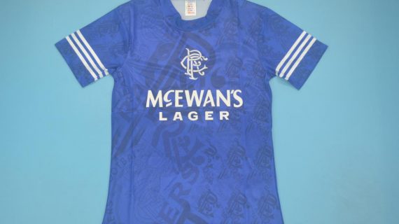 Shirt Front, Rangers 1994-1996 Home Short-Sleeve Kit