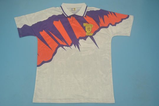 Shirt Front, Scotland 1991-1993 Away White Short-Sleeve Kit