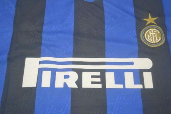 Shirt Front Closeup, Inter Milan 1995-1996 Home Short-Sleeve Kit