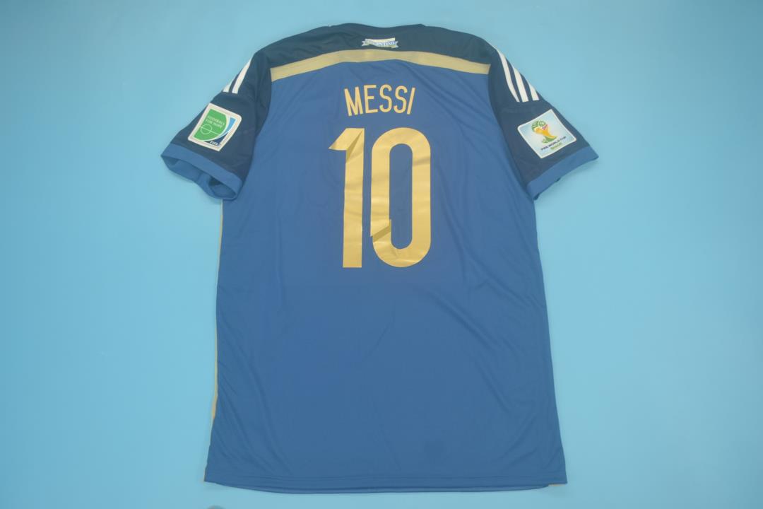 Retro 2014 Argentina Away Messi Jersey With World Cup Patch