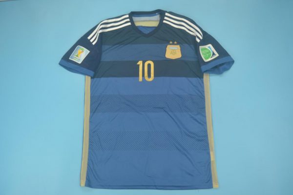Messi Nameset Front, Argentina 2014 Away Short-Sleeve Kit