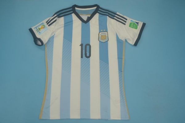 Messi Nameset Front, Argentina 2014 Home Short-Sleeve Kit