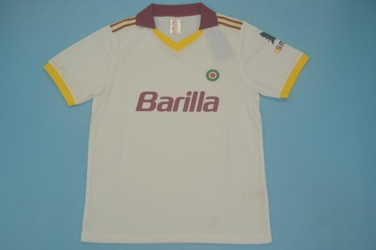 Shirt Front, AS Roma 1991-1992 Away White Short-Sleeve Kit