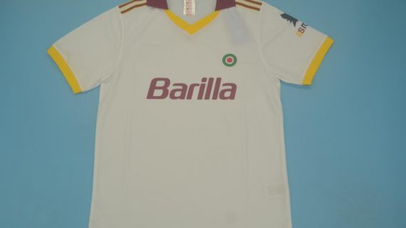 Shirt Front, AS Roma 1991-1992 Away White Short-Sleeve Kit