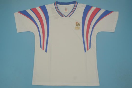 Shirt Front, France 1996 Away White Short-Sleeve Kit