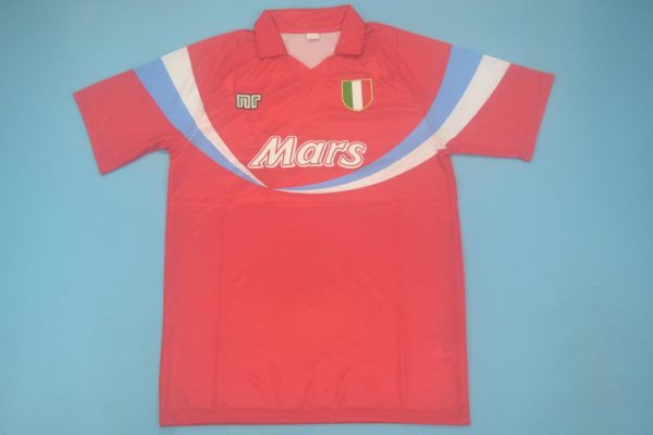 Shirt Front, Napoli 1990-1991 Third Red Short-Sleeve Kit