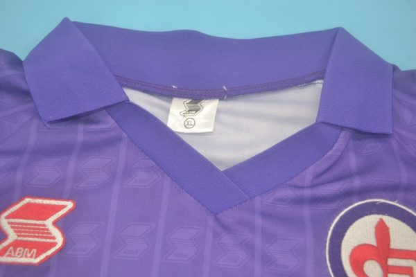 Shirt Collar Front, Fiorentina 1989-1990 Home Short-Sleeve Kit