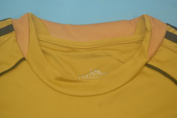 Shirt Collar Front, Spain 2008 Gold Short-Sleeve Kit
