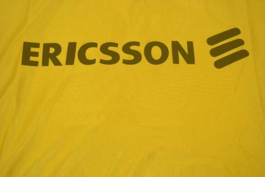 Shirt Ericsson Logo, Olympique Marseille 1998-1999 Third Yellow Short-Sleeve