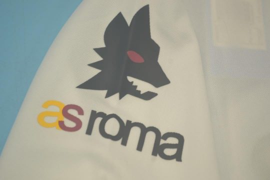 Shirt Sleeve AS Roma Logo, AS Roma 1991-1992 Away White Short-Sleeve Kit