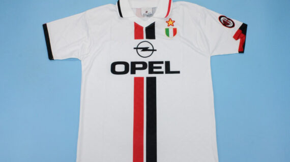 Shirt Front, AC Milan 1995-1997 Away White Short-Sleeve Kit
