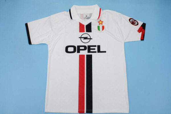 Shirt Front, AC Milan 1995-1997 Away White Short-Sleeve Kit