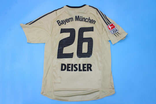 Deisler Nameset, Bayern Munich 2004-2006 Away Gold Short-Sleeve Jersey/Kit