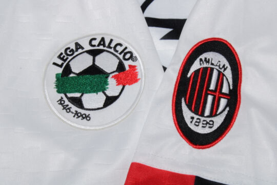 Serie A Patch, AC Milan 1995-1997 Away White Short-Sleeve Kit