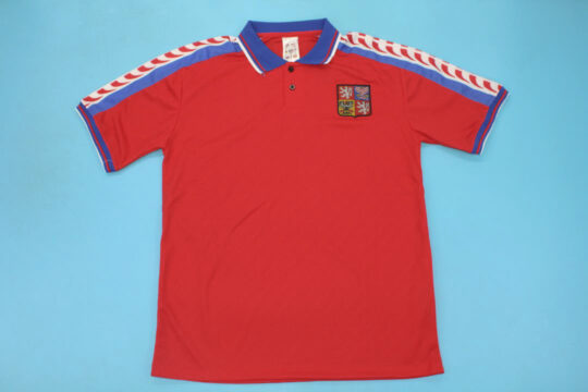 Shirt Front, Czech Republic 1996 Euros Home Short-Sleeve Kit
