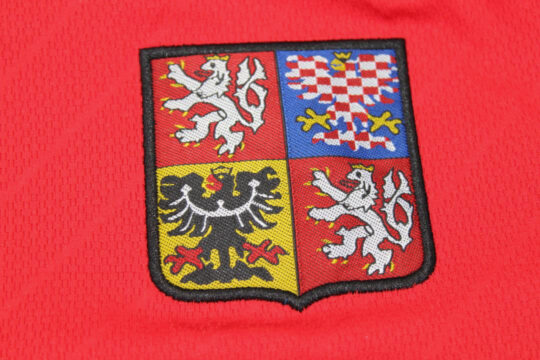 Shirt Czech Republic Logo, Czech Republic 1996 Euros Home Short-Sleeve Kit