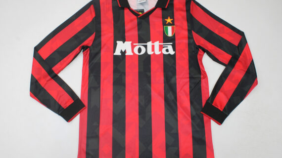 Shirt Front, AC Milan 1993-1994 Home Long-Sleeve