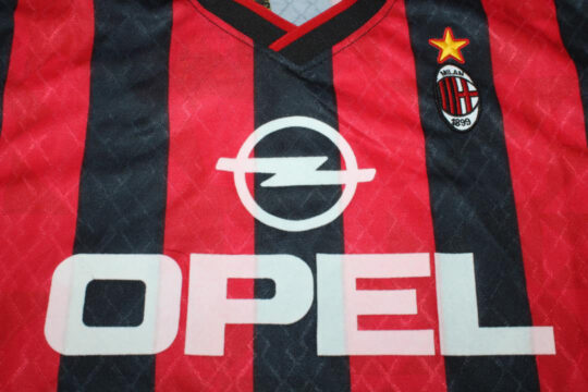 Shirt Front Closeup, AC Milan 1995-1996 Home Short-Sleeve Jersey