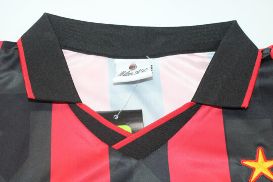 Shirt Collar Front, AC Milan 1993-1994 Home Long-Sleeve