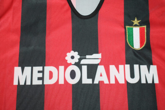 Shirt Front Closeup, AC Milan 1988-1989 Home Short-Sleeve Jersey, Kit