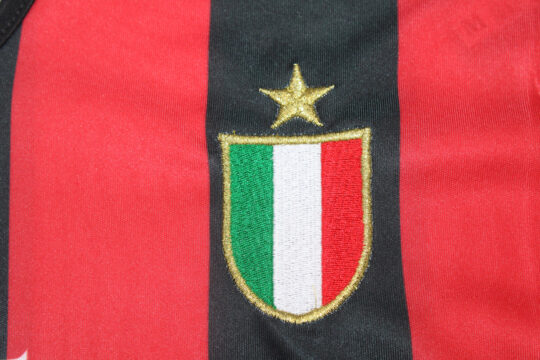 Shirt Scudetto Emblem, AC Milan 1988-1989 Home Short-Sleeve Jersey, Kit