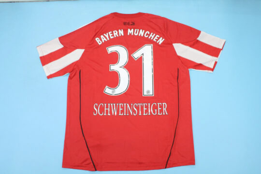 Schweinsteiger Nameset, Bayern Munich 2010-2011 Home Short-Sleeve Kit