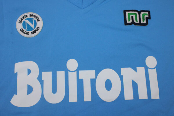 Front Closeup, Napoli 1986-1987 Home Long-Sleeve Jersey