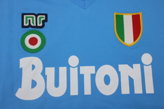 Front Closeup, Napoli 1987-1988 Home Long-Sleeve Jersey