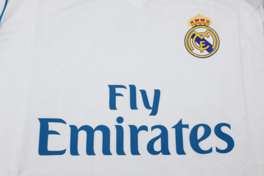 Shirt Front Closeup - Real Madrid 2017-2018 Home Long-Sleeve Jersey