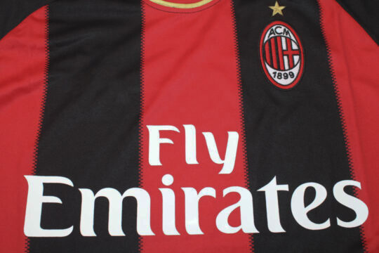 Shirt Front Closeup - AC Milan 2010-2011 Home Short-Sleeve Jersey