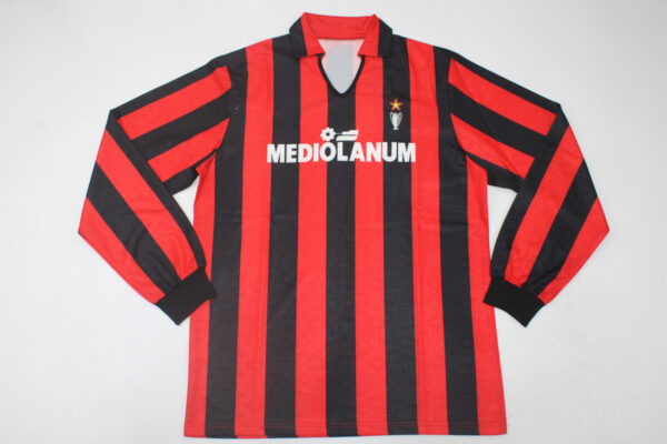 Shirt Front, AC Milan 1988-1990 Home Long-Sleeve Jersey, Kit