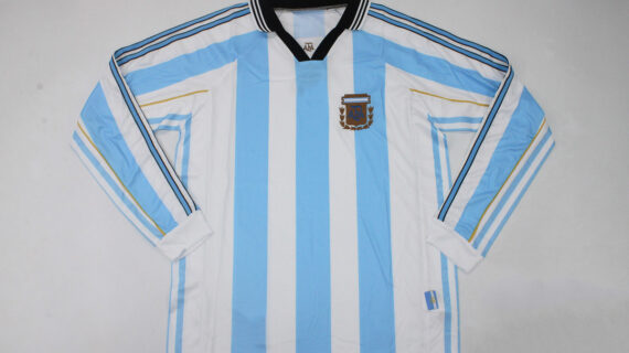Shirt Front, Argentina 1998 World Cup Home Long-Sleeve Jersey