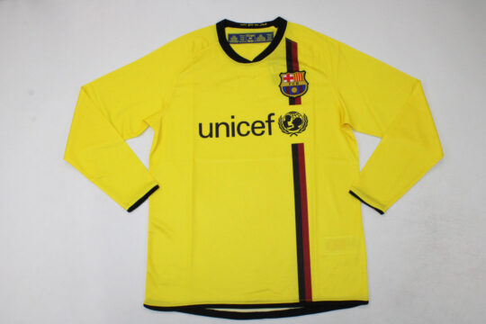 Shirt Front, Barcelona 2008-2009 Away Yellow Long-Sleeve Jersey