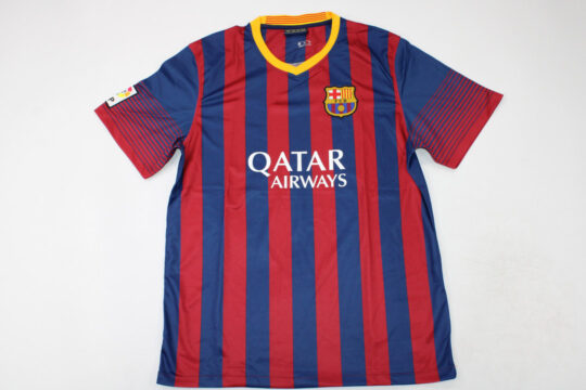 Shirt Front, Barcelona 2013-2014 Home Catalonia Colors Short-Sleeve
