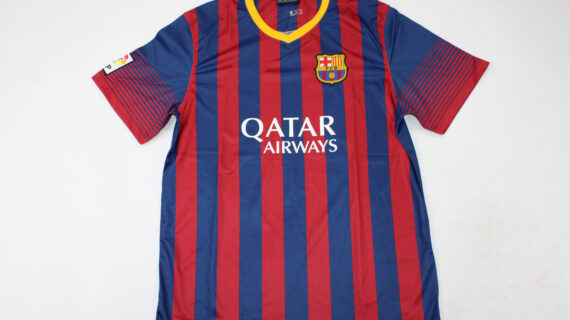 Shirt Front, Barcelona 2013-2014 Home Catalonia Colors Short-Sleeve