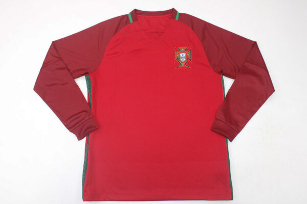 Shirt Front, Portugal 2016-2018 Home Long-Sleeve Jersey