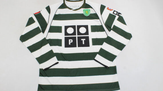 Shirt Front, Sporting Lisbon 2001-2002 Home Long-Sleeve Jersey