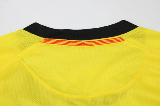 Shirt Collar Back, Barcelona 2008-2009 Away Yellow Long-Sleeve Jersey