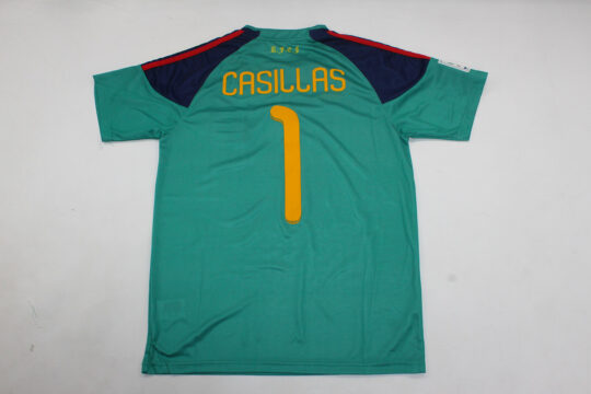 Casillas Nameset, Spain 2010 Home Goalkeeper Short-Sleeve Jersey - Casillas