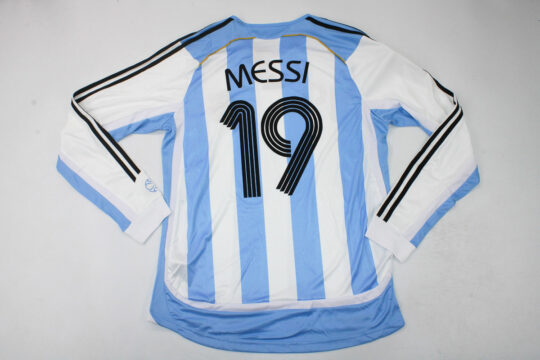 Messi Nameset, Argentina 2006 World Cup Home Long-Sleeve Jersey