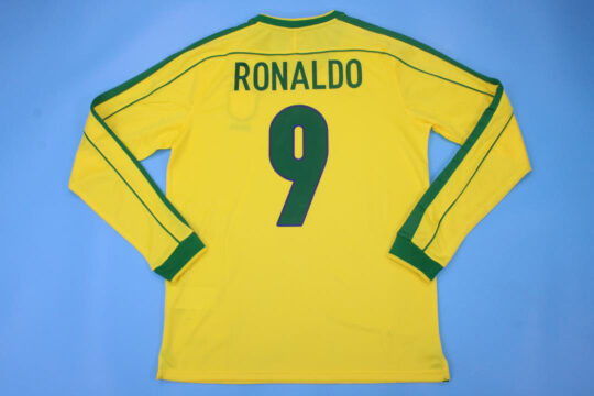 Ronaldo Nameset, Brazil 1998 Home Long-Sleeve Kit