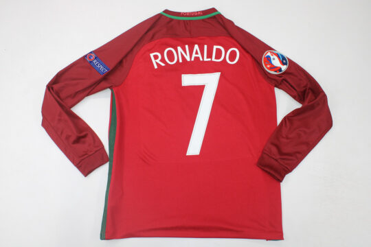 Ronaldo Nameset, Portugal 2016-2018 Home Long-Sleeve Jersey