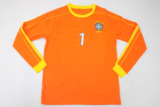Taffarel Nameset Front, Brazil 1998 Away Goalkeeper Long-Sleeve Kit