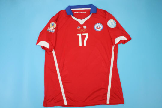 Fernandez Nameset Front - Chile 2014-2015 Home Short-Sleeve Jersey