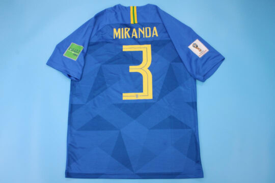 Miranda Nameset - Brazil 2018Away Short-Sleeve Jersey