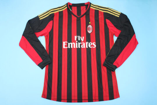 Shirt Front - AC Milan 2013-2014 Home Long-Sleeve Jersey