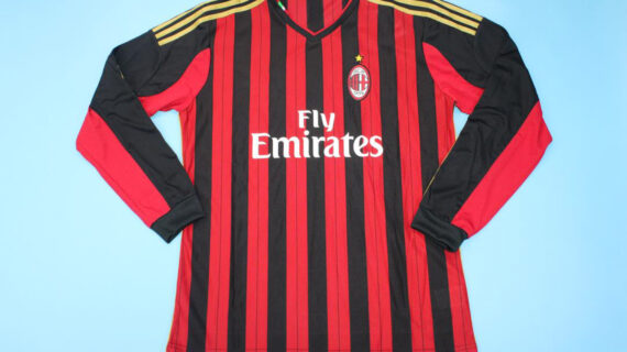 Shirt Front - AC Milan 2013-2014 Home Long-Sleeve Jersey