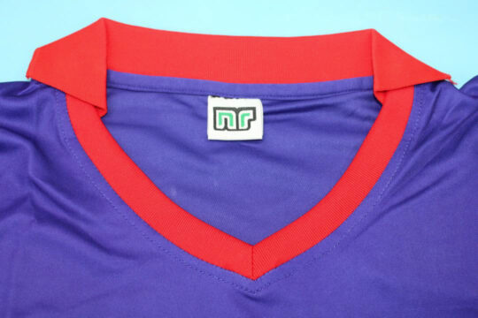 Shirt Collar Front - Fiorentina 1984-1985 Home Short-Sleeve Kit